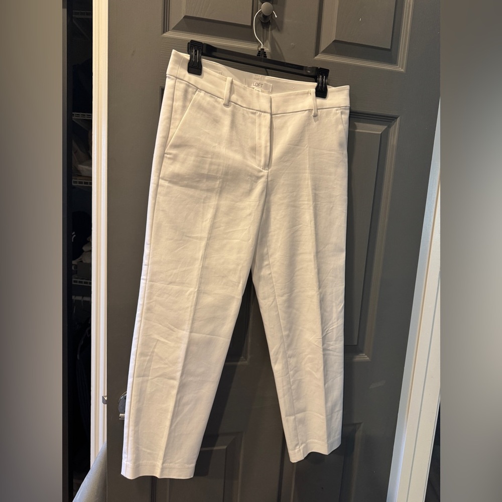 LOFT Riviera Slim Pants White